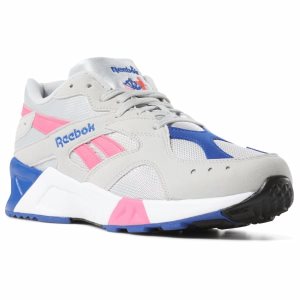 Reebok Aztrek Turnschuhe Damen - Grau/Rosa/Königsblau/Weiß - DE 501-OHP